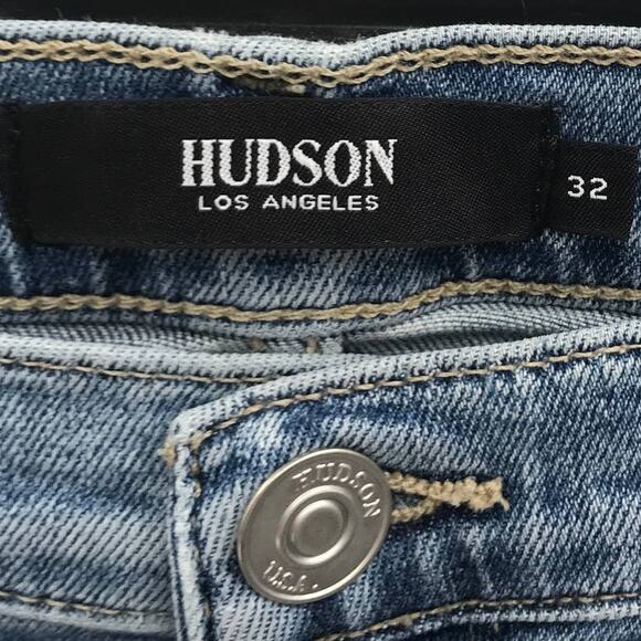 Hudson Nico Distressed Knee Blue Super Skinny Jeans - Picture 9 of 11